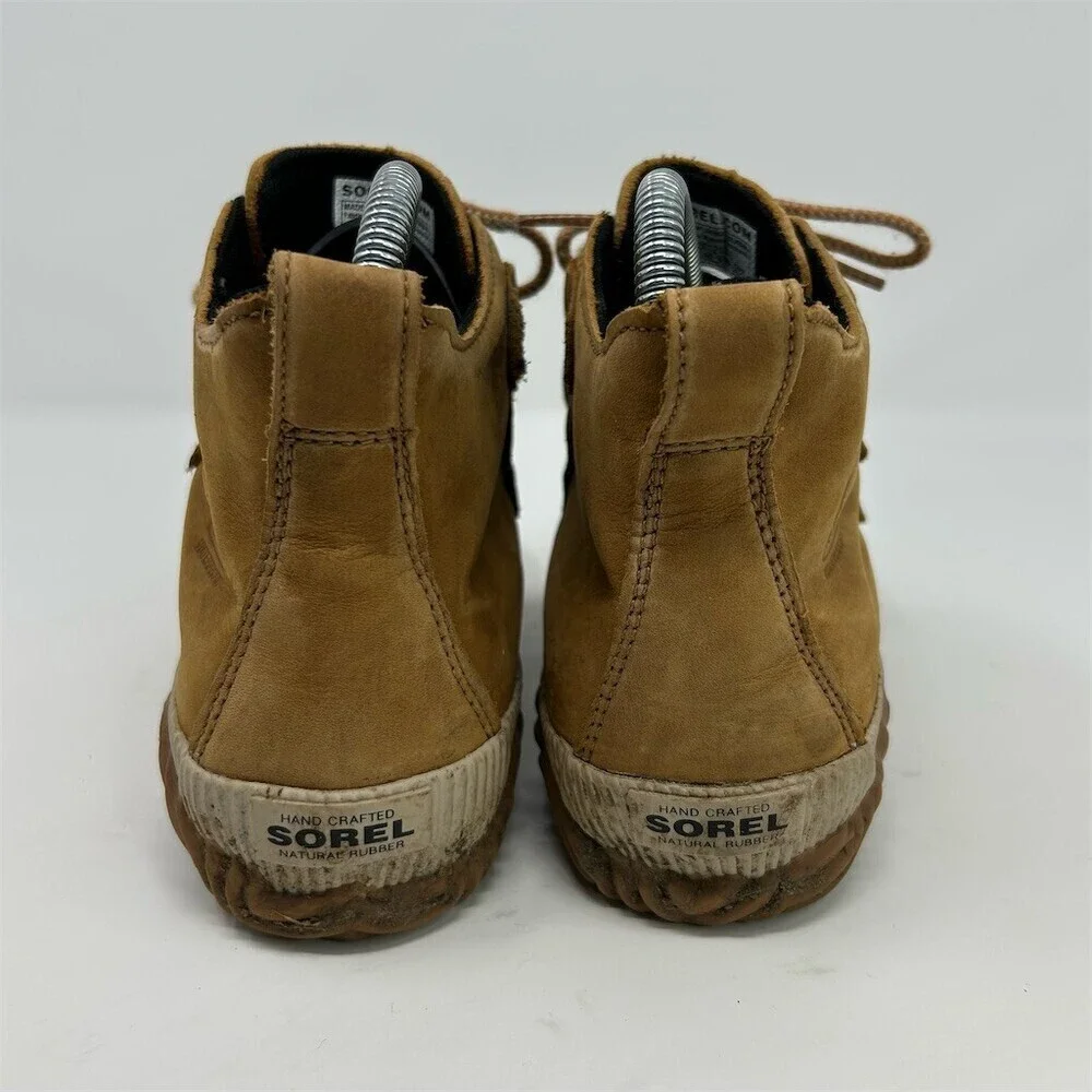 Sorel Out N About Duck Boots Womens Beige Waterproof Lace-Up Ankle Rain Size 8